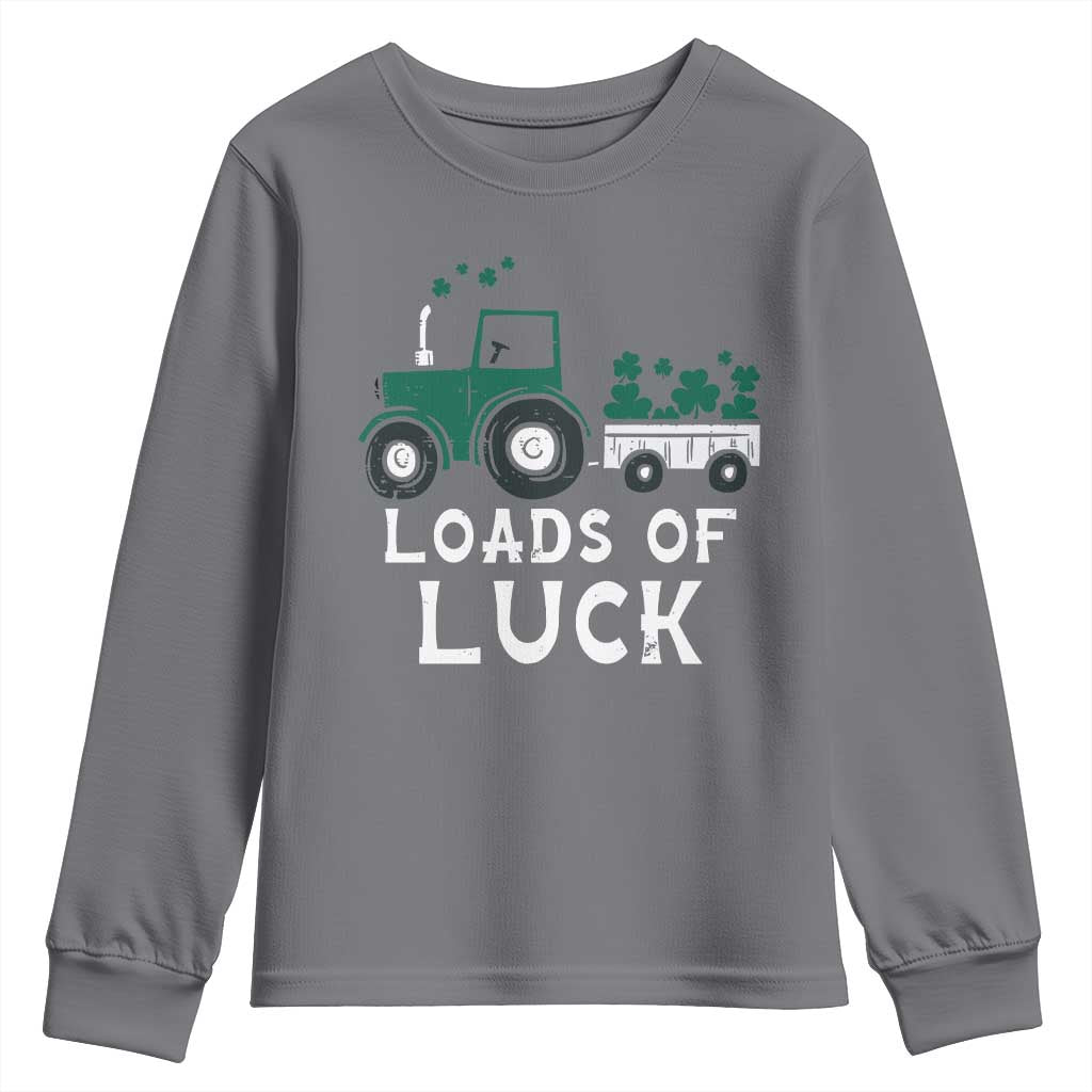 Boys St Patricks Day Youth Sweatshirt Loads Of Luck Lucky Tractor Truck Toddler Boys