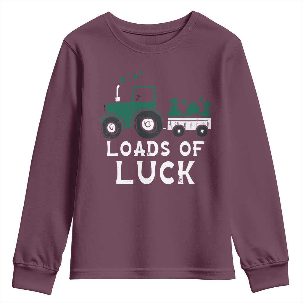 Boys St Patricks Day Youth Sweatshirt Loads Of Luck Lucky Tractor Truck Toddler Boys