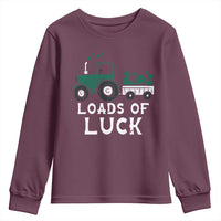 Boys St Patricks Day Youth Sweatshirt Loads Of Luck Lucky Tractor Truck Toddler Boys