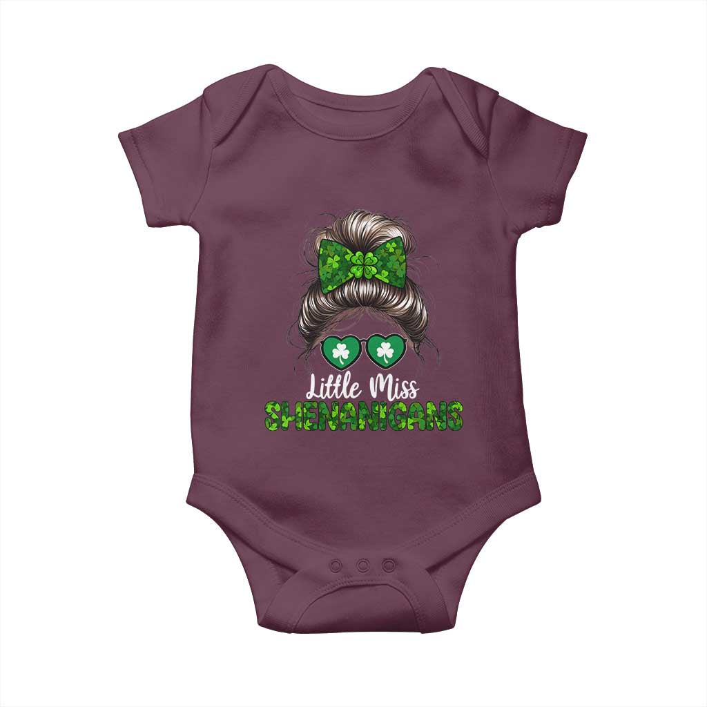 Little Miss Shenanigans St Patricks Day Baby Onesie Kids Girls Toddler