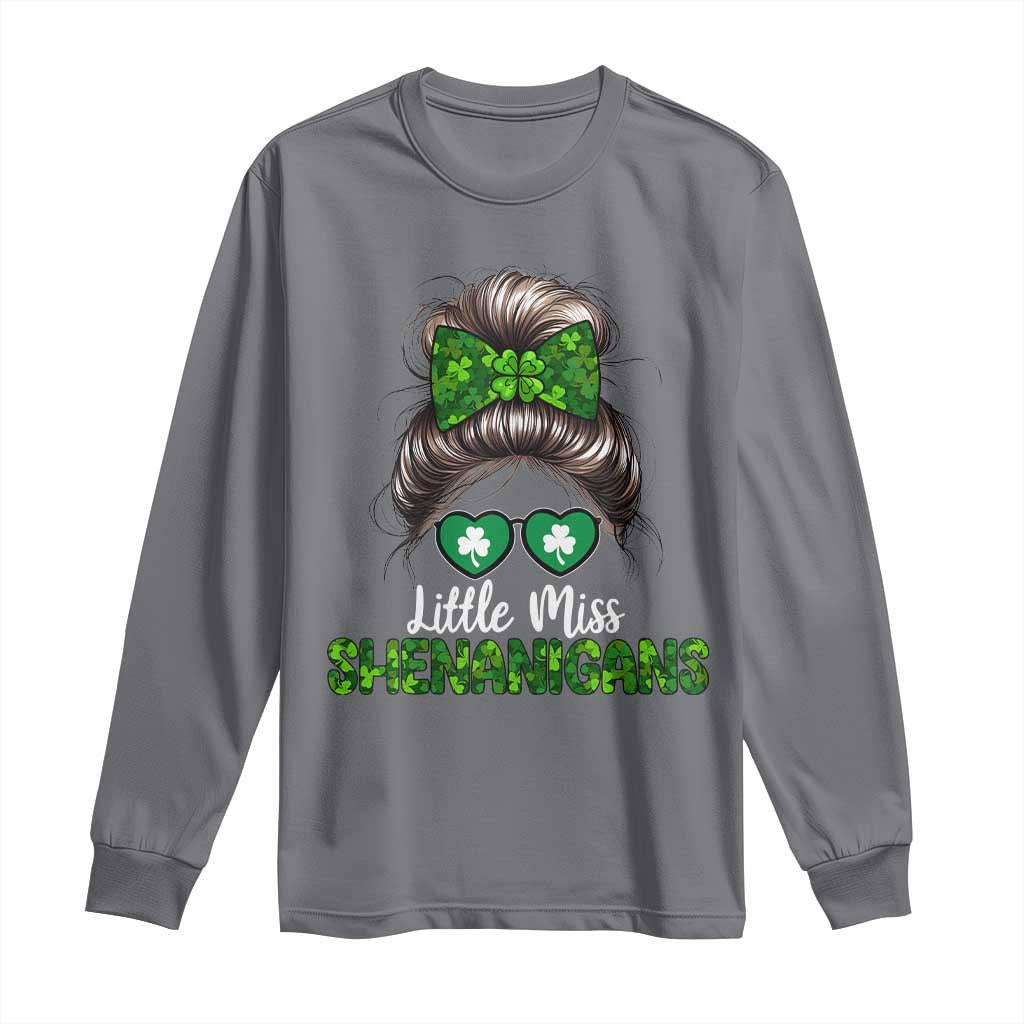 Little Miss Shenanigans St Patricks Day Long Sleeve Shirt Kids Girls Toddler