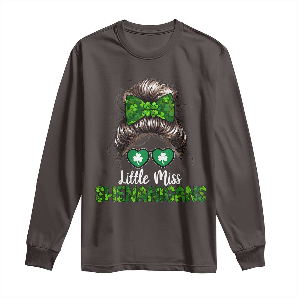 Little Miss Shenanigans St Patricks Day Long Sleeve Shirt Kids Girls Toddler