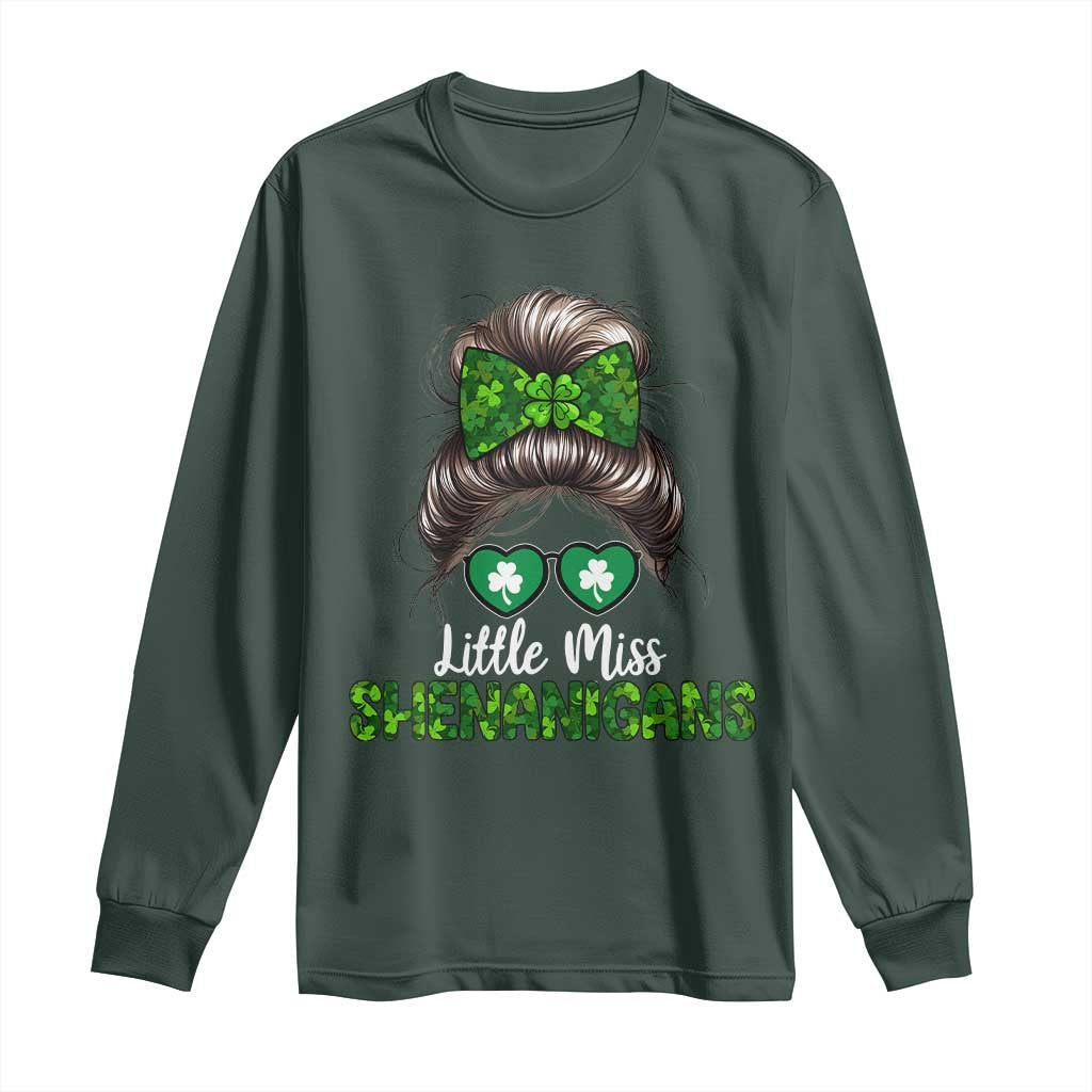 Little Miss Shenanigans St Patricks Day Long Sleeve Shirt Kids Girls Toddler