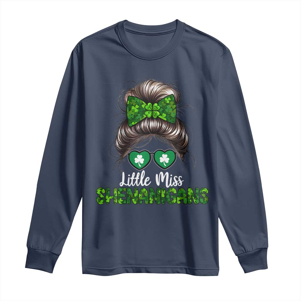 Little Miss Shenanigans St Patricks Day Long Sleeve Shirt Kids Girls Toddler