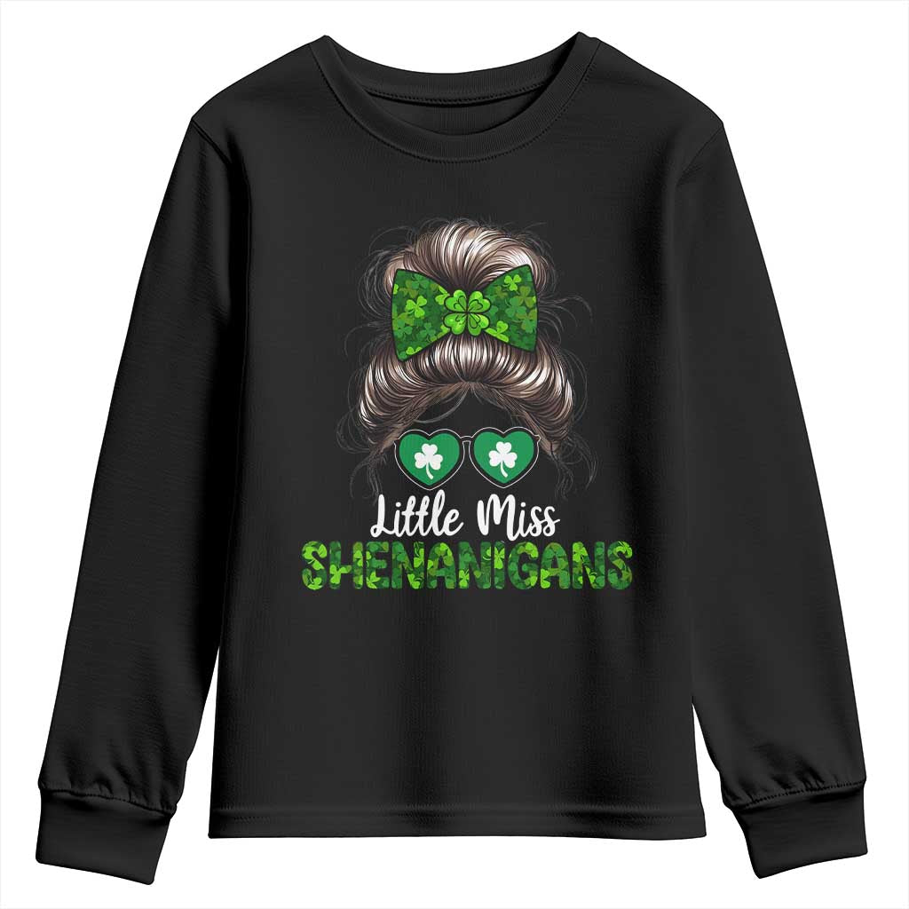 Little Miss Shenanigans St Patricks Day Youth Sweatshirt Kids Girls Toddler