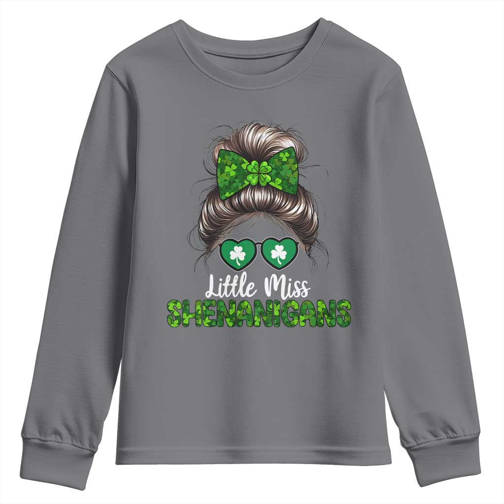 Little Miss Shenanigans St Patricks Day Youth Sweatshirt Kids Girls Toddler