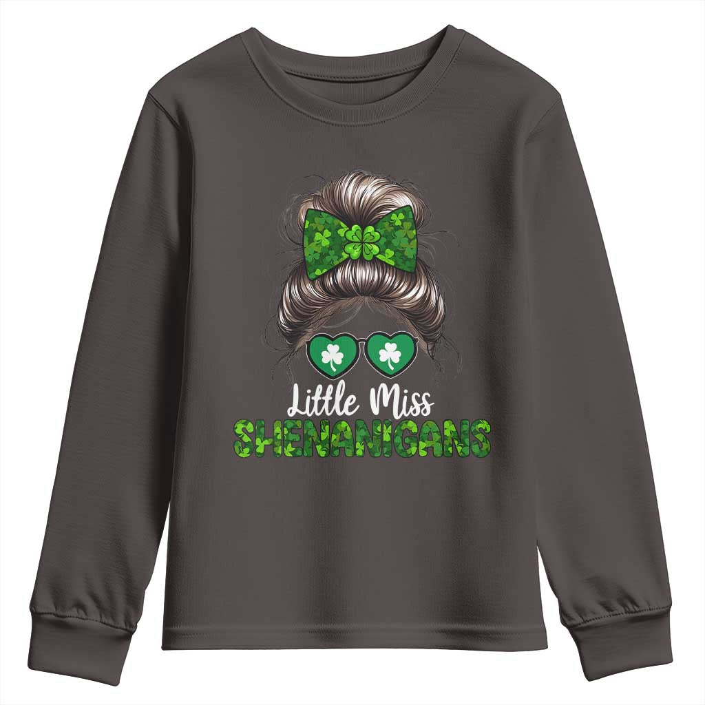 Little Miss Shenanigans St Patricks Day Youth Sweatshirt Kids Girls Toddler
