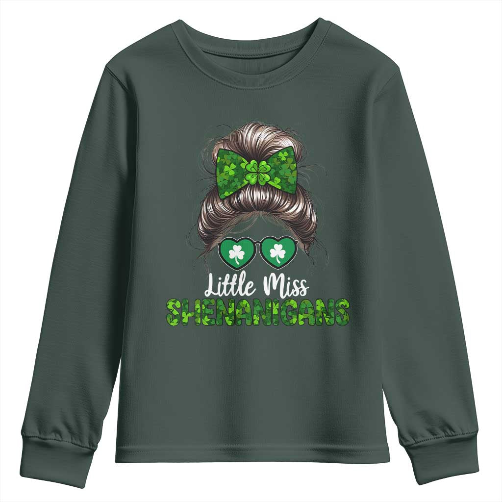 Little Miss Shenanigans St Patricks Day Youth Sweatshirt Kids Girls Toddler