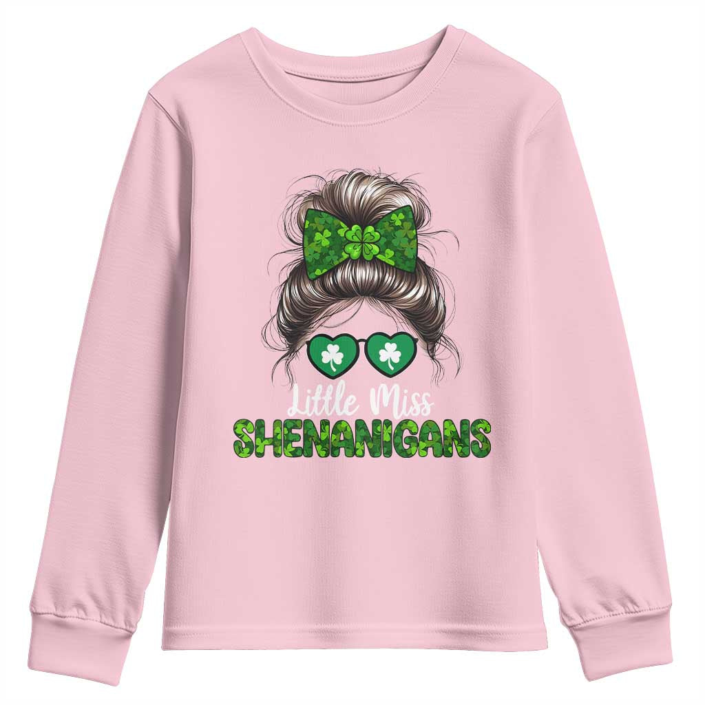 Little Miss Shenanigans St Patricks Day Youth Sweatshirt Kids Girls Toddler