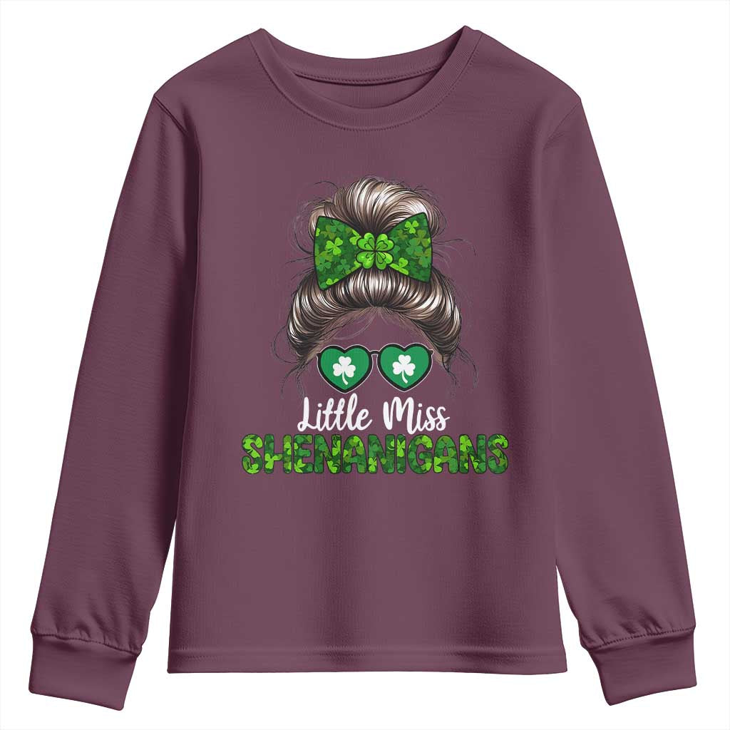 Little Miss Shenanigans St Patricks Day Youth Sweatshirt Kids Girls Toddler