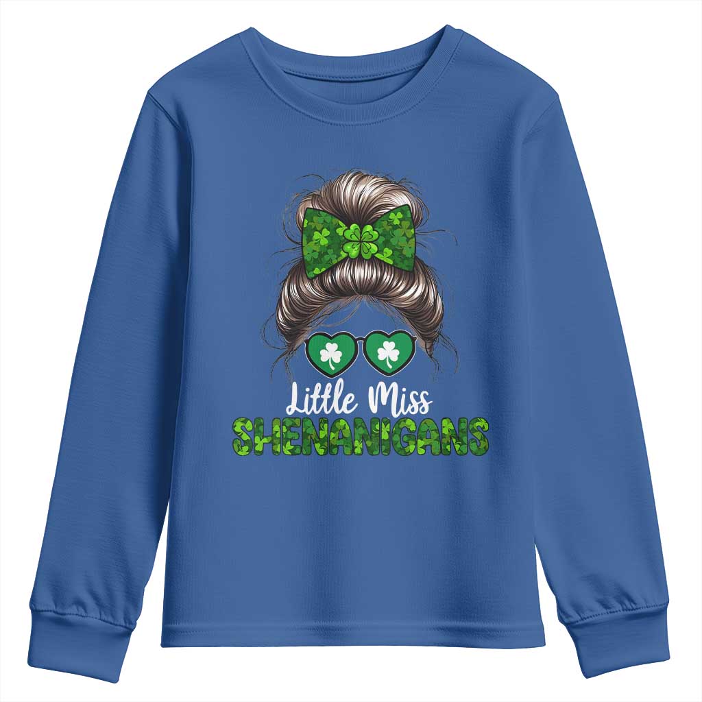 Little Miss Shenanigans St Patricks Day Youth Sweatshirt Kids Girls Toddler