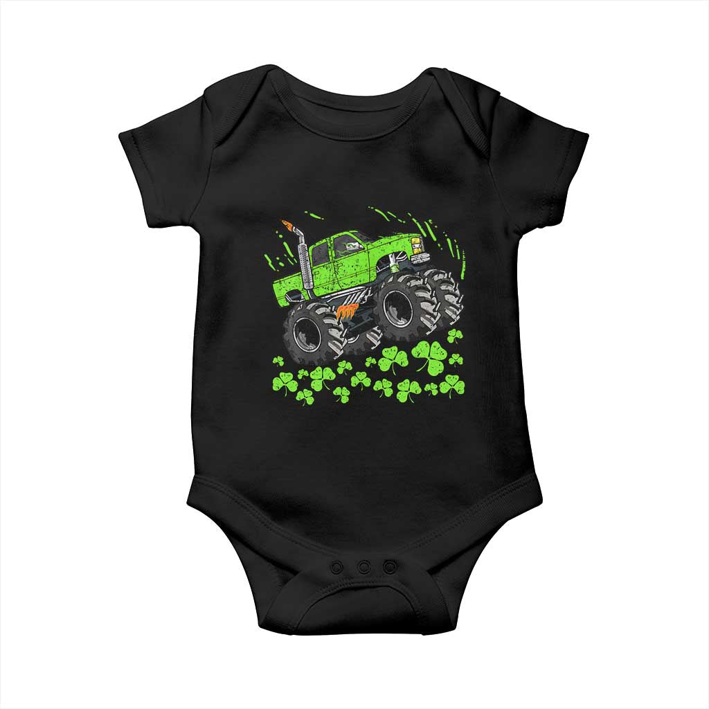Boys St Patricks Day Lucky Monster Truck Baby Onesie