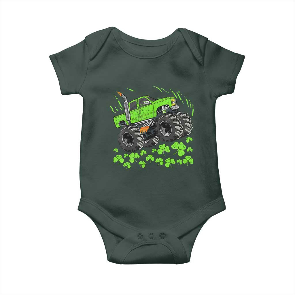 Boys St Patricks Day Lucky Monster Truck Baby Onesie