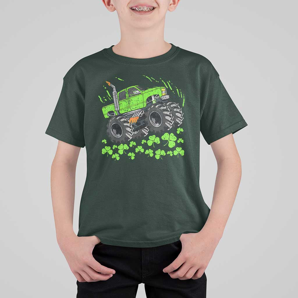 Boys St Patricks Day Lucky Monster Truck T Shirt For Kid