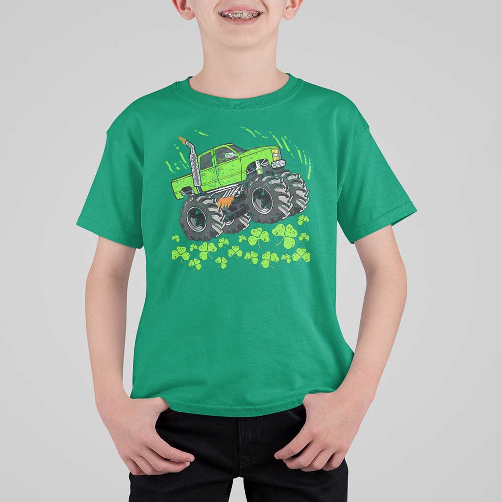 Boys St Patricks Day Lucky Monster Truck T Shirt For Kid