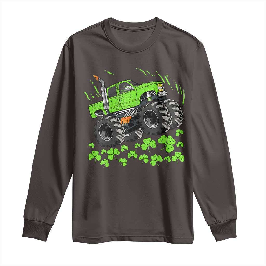 Boys St Patricks Day Lucky Monster Truck Long Sleeve Shirt