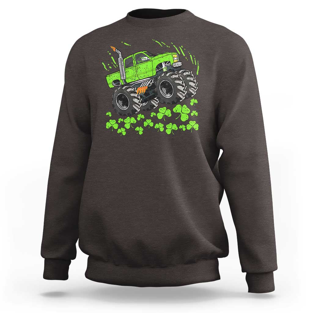 Boys St Patricks Day Lucky Monster Truck Sweatshirt