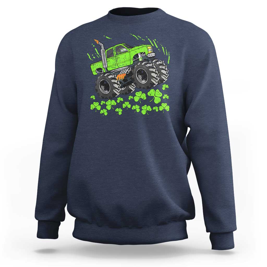 Boys St Patricks Day Lucky Monster Truck Sweatshirt
