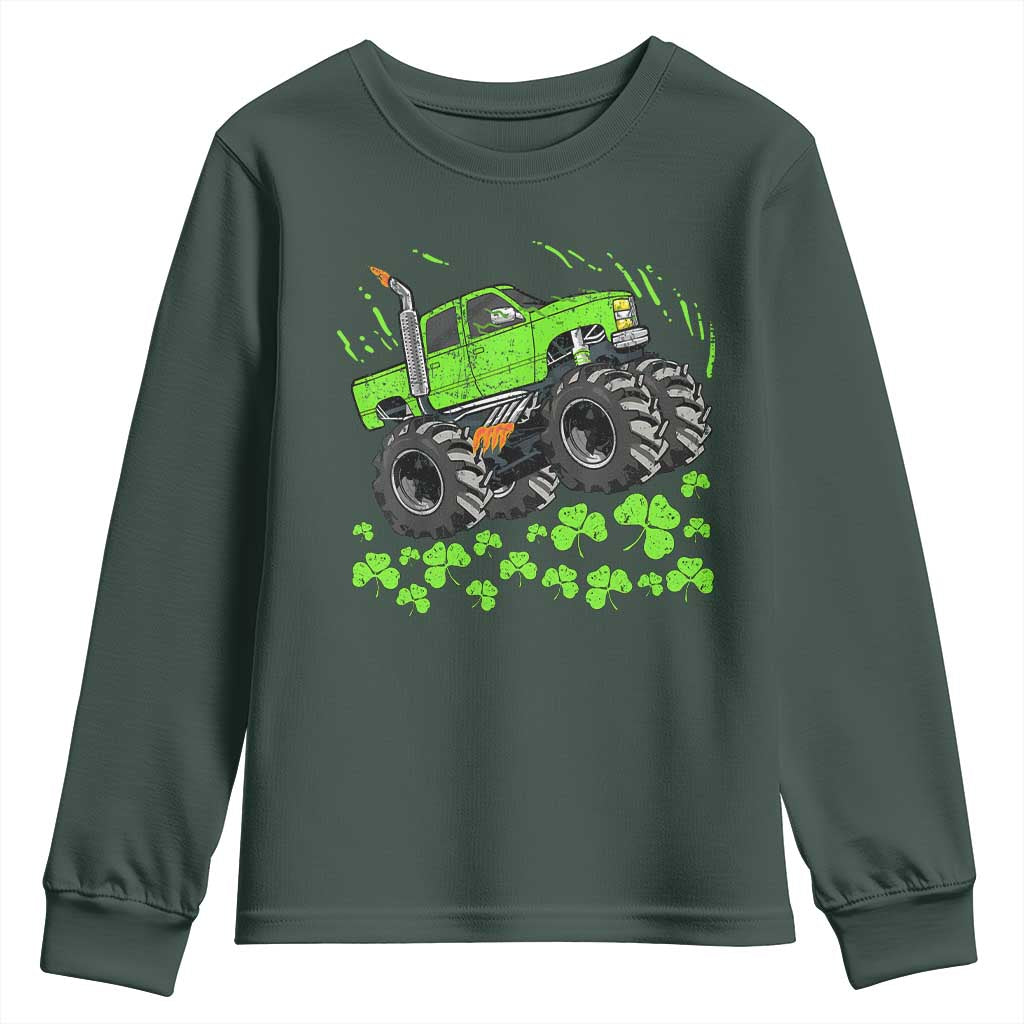 Boys St Patricks Day Lucky Monster Truck Youth Sweatshirt