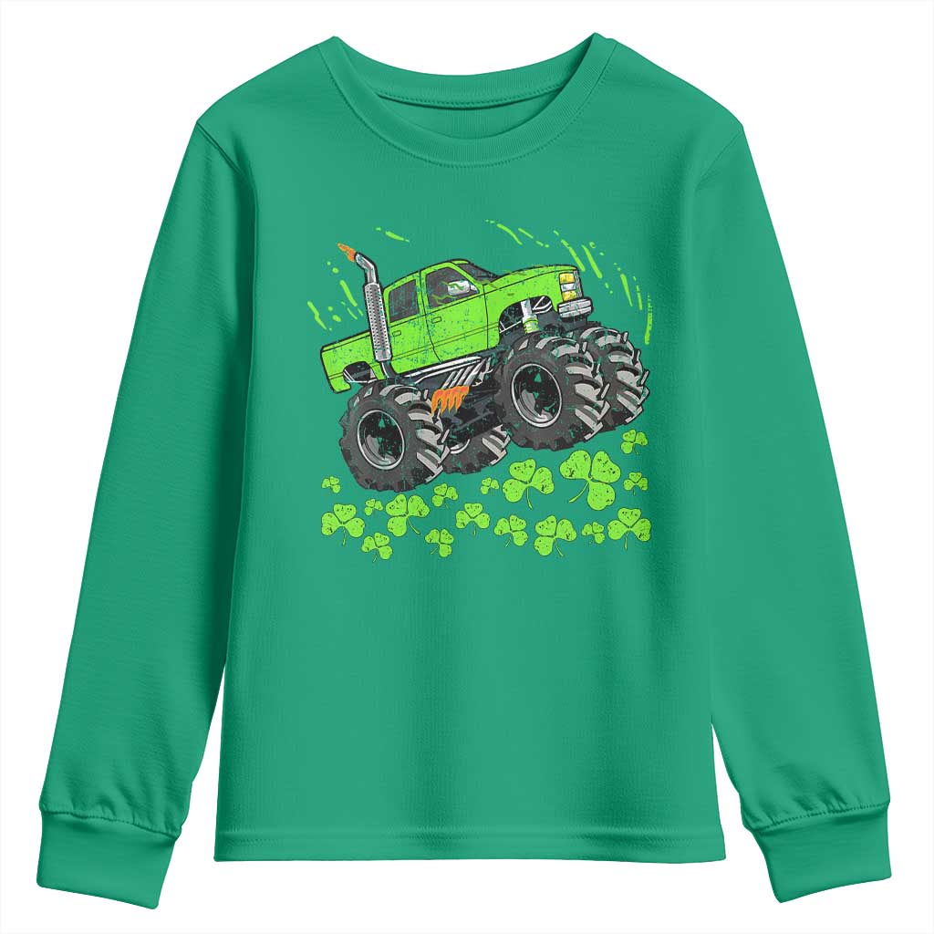 Boys St Patricks Day Lucky Monster Truck Youth Sweatshirt
