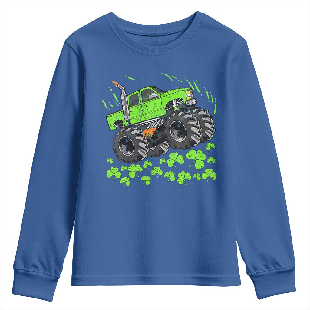 Boys St Patricks Day Lucky Monster Truck Youth Sweatshirt