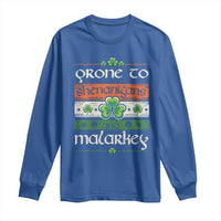 St. Patrick's Day Prone to Shenanigans and Malarkey Long Sleeve Shirt Funny St Patrick's Day Lucky Shamrock Irish