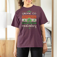 St. Patrick's Day Prone to Shenanigans and Malarkey T Shirt For Women Funny St Patrick's Day Lucky Shamrock Irish