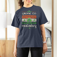 St. Patrick's Day Prone to Shenanigans and Malarkey T Shirt For Women Funny St Patrick's Day Lucky Shamrock Irish