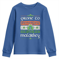 St. Patrick's Day Prone to Shenanigans and Malarkey Youth Sweatshirt Funny St Patrick's Day Lucky Shamrock Irish