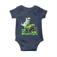 Lucky St Patricks Day Toddler Boys Baby Onesie T Rex Dino Riding Monster Truck Shamrock