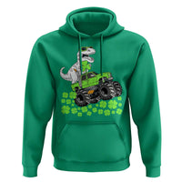 Lucky St Patricks Day Toddler Boys Hoodie T Rex Dino Riding Monster Truck Shamrock
