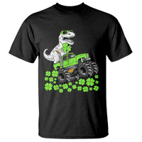 Lucky St Patricks Day Toddler Boys T Shirt T Rex Dino Riding Monster Truck Shamrock