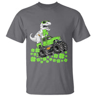 Lucky St Patricks Day Toddler Boys T Shirt T Rex Dino Riding Monster Truck Shamrock