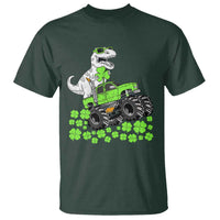Lucky St Patricks Day Toddler Boys T Shirt T Rex Dino Riding Monster Truck Shamrock