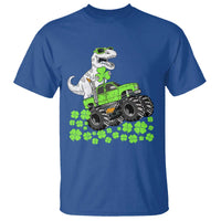 Lucky St Patricks Day Toddler Boys T Shirt T Rex Dino Riding Monster Truck Shamrock