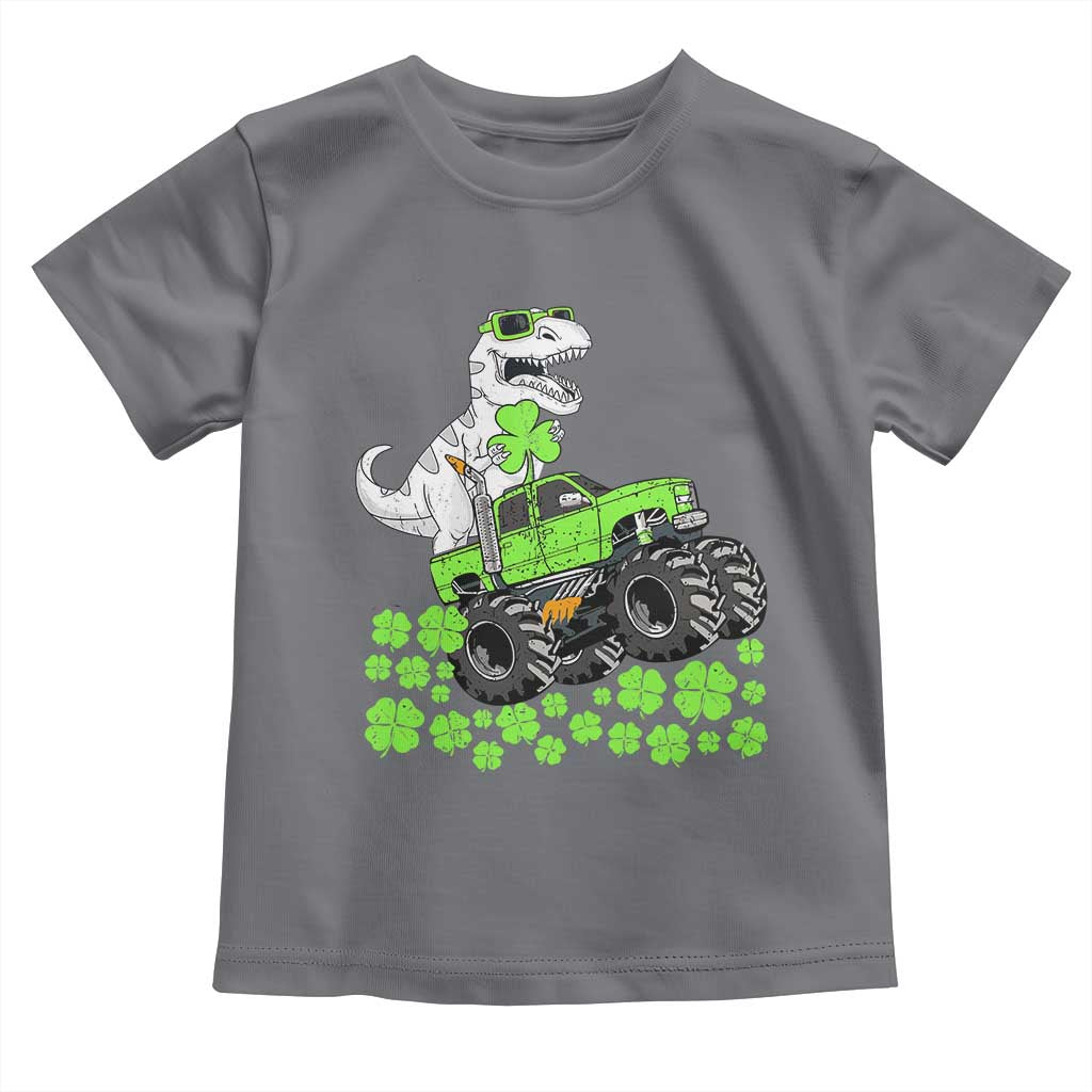Lucky St Patricks Day Toddler Boys Toddler T Shirt T Rex Dino Riding Monster Truck Shamrock