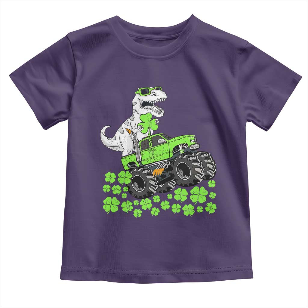 Lucky St Patricks Day Toddler Boys Toddler T Shirt T Rex Dino Riding Monster Truck Shamrock