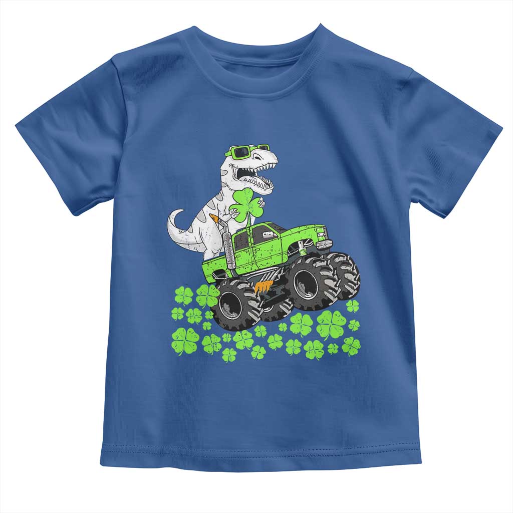 Lucky St Patricks Day Toddler Boys Toddler T Shirt T Rex Dino Riding Monster Truck Shamrock