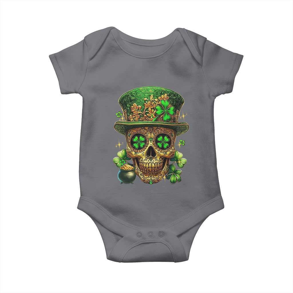 Sugar Skull St Patrick Day Baby Onesie De Los Muertos Lucky Shamrock