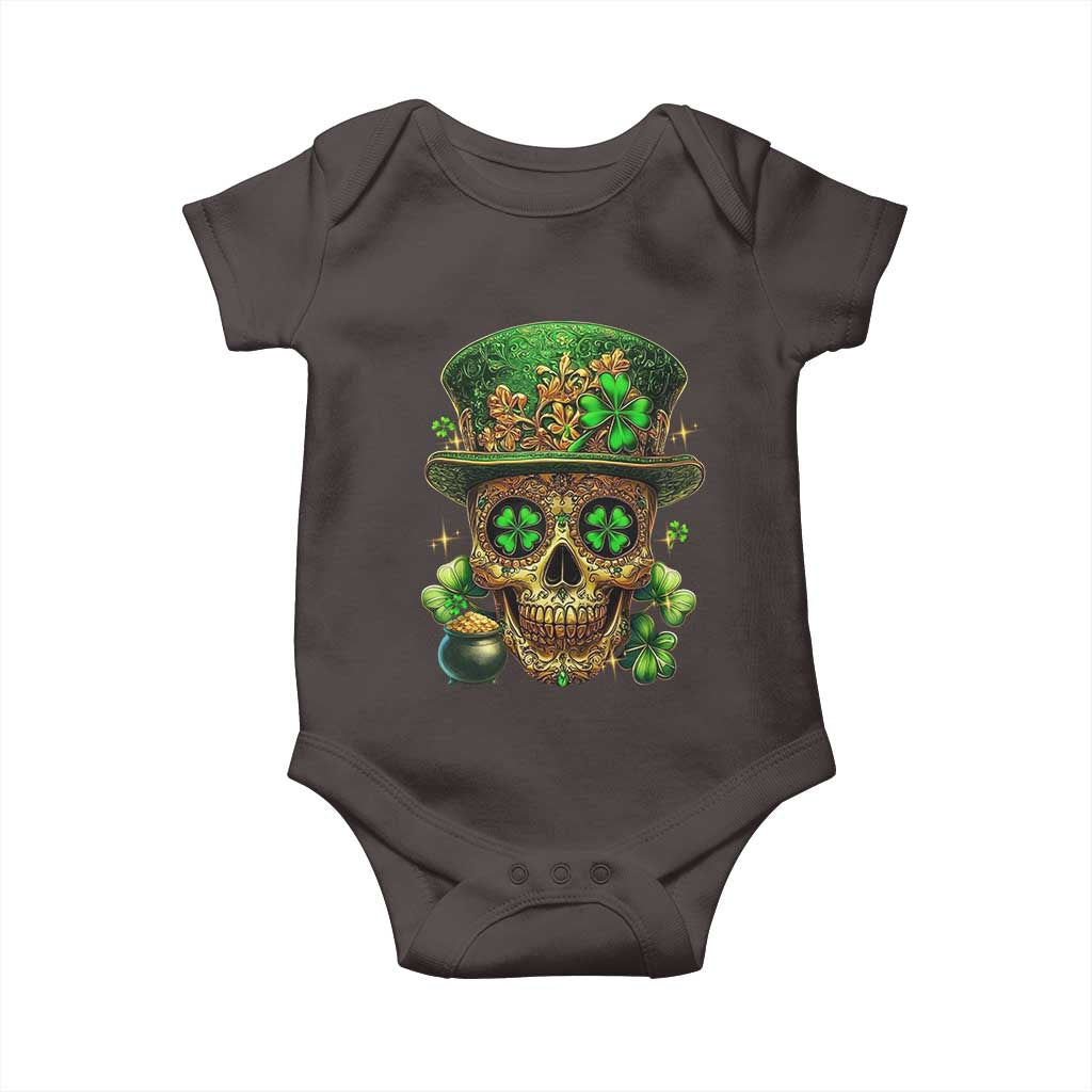 Sugar Skull St Patrick Day Baby Onesie De Los Muertos Lucky Shamrock