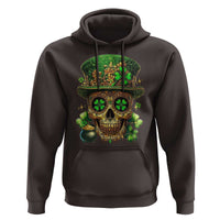 Sugar Skull St Patrick Day Hoodie De Los Muertos Lucky Shamrock