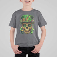 Sugar Skull St Patrick Day T Shirt For Kid De Los Muertos Lucky Shamrock