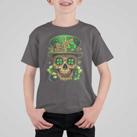Sugar Skull St Patrick Day T Shirt For Kid De Los Muertos Lucky Shamrock