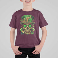 Sugar Skull St Patrick Day T Shirt For Kid De Los Muertos Lucky Shamrock