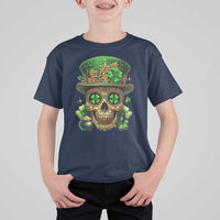 Sugar Skull St Patrick Day T Shirt For Kid De Los Muertos Lucky Shamrock