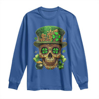 Sugar Skull St Patrick Day Long Sleeve Shirt De Los Muertos Lucky Shamrock