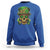 Sugar Skull St Patrick Day Sweatshirt De Los Muertos Lucky Shamrock