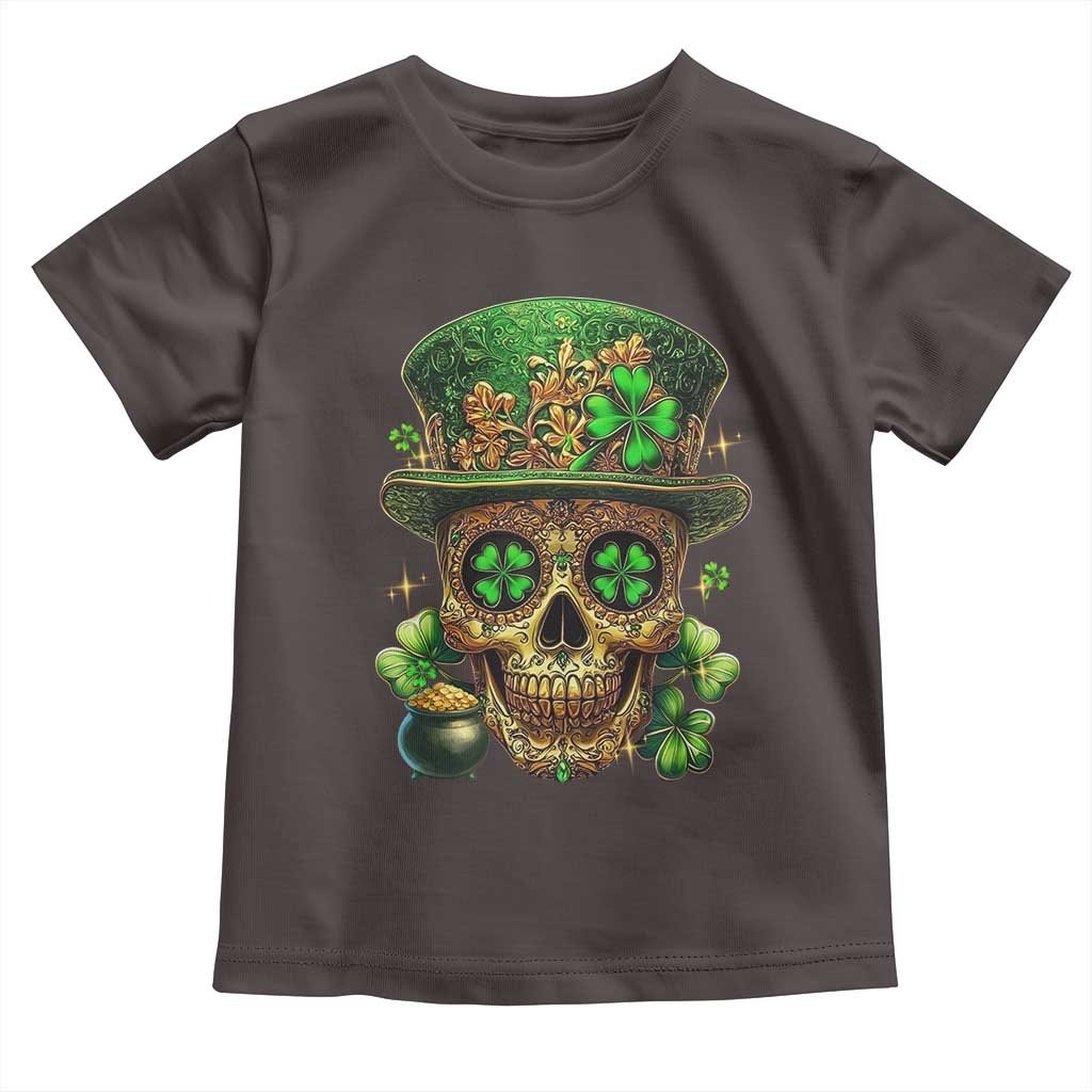 Sugar Skull St Patrick Day Toddler T Shirt De Los Muertos Lucky Shamrock
