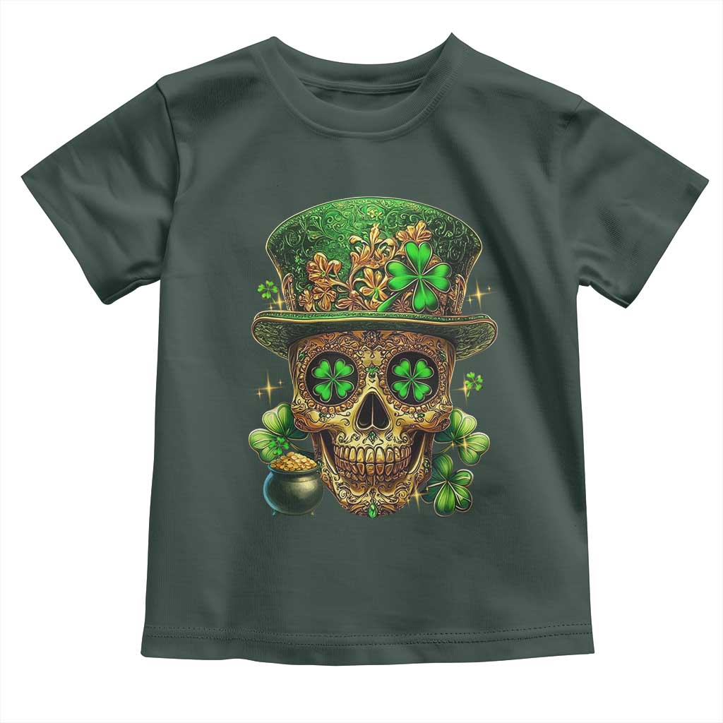 Sugar Skull St Patrick Day Toddler T Shirt De Los Muertos Lucky Shamrock