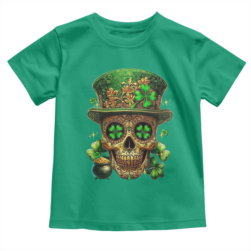 Sugar Skull St Patrick Day Toddler T Shirt De Los Muertos Lucky Shamrock